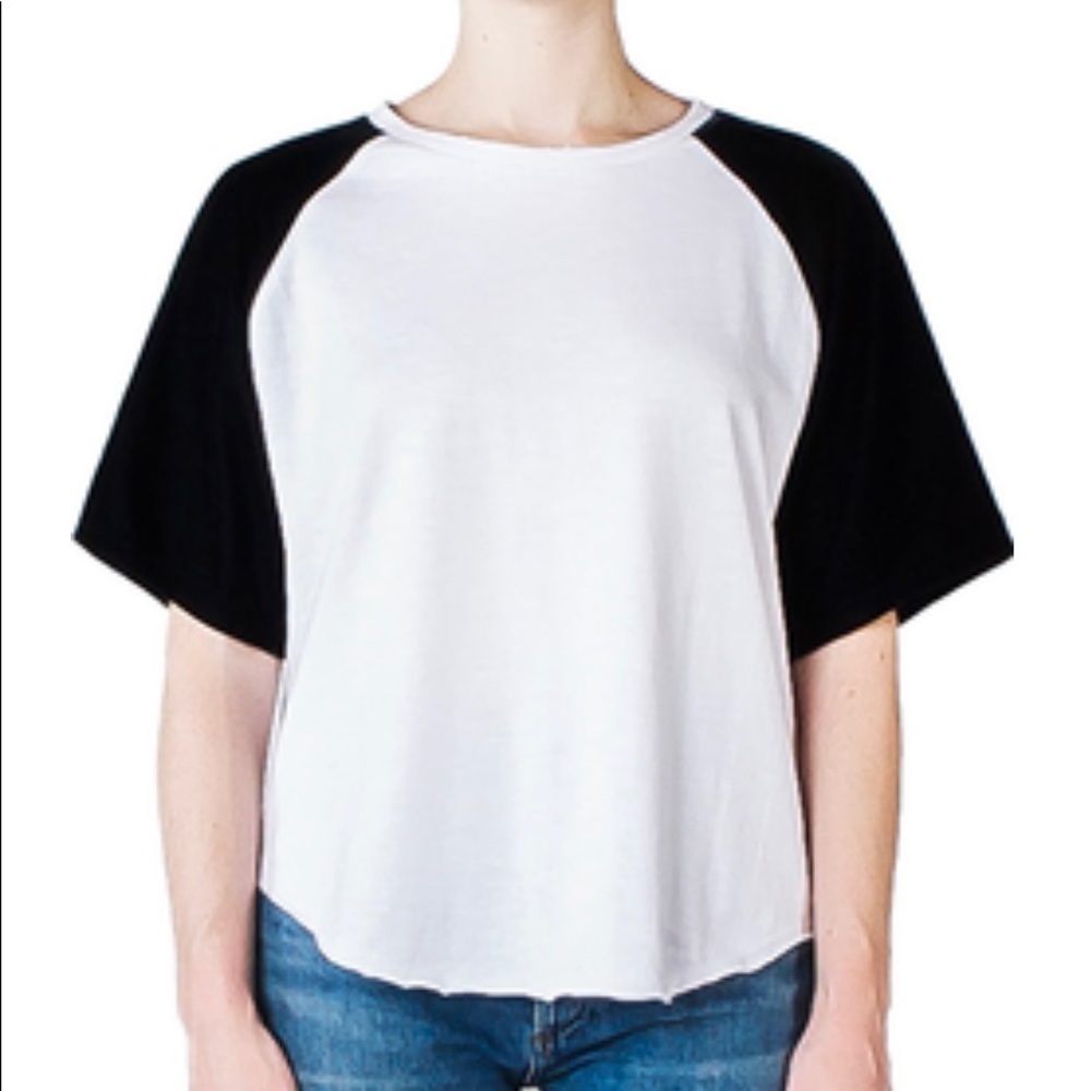 NWT Current Elliott velvet sleeve tee -Size-M